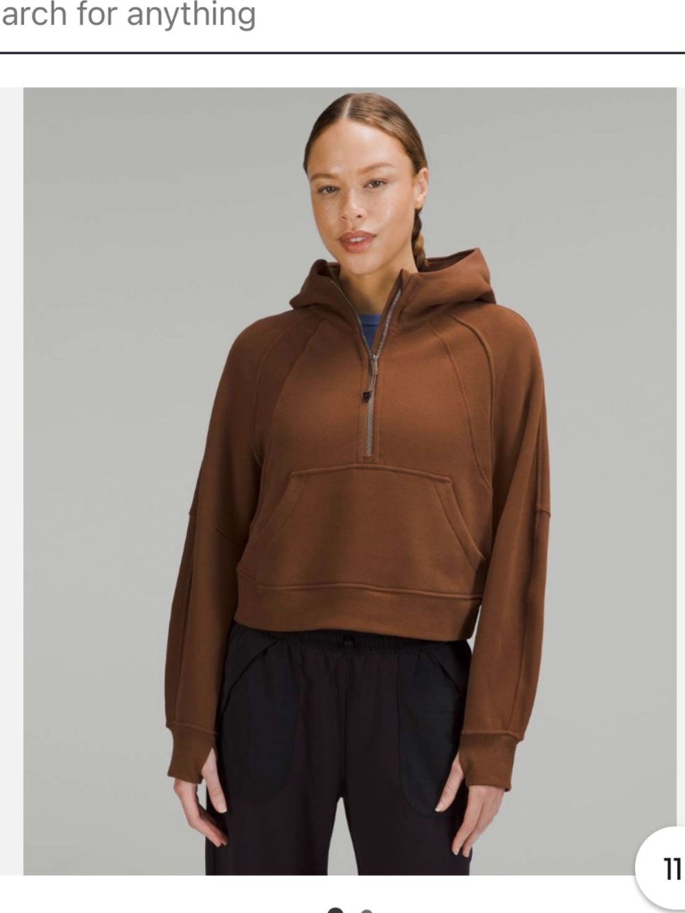 lululemon athletica scuba Brown Half-Zip Hoodie